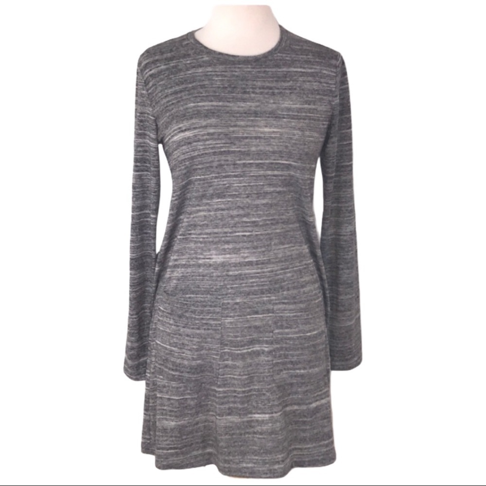 Fabletics Gray Marled Long Sleeve Dress S